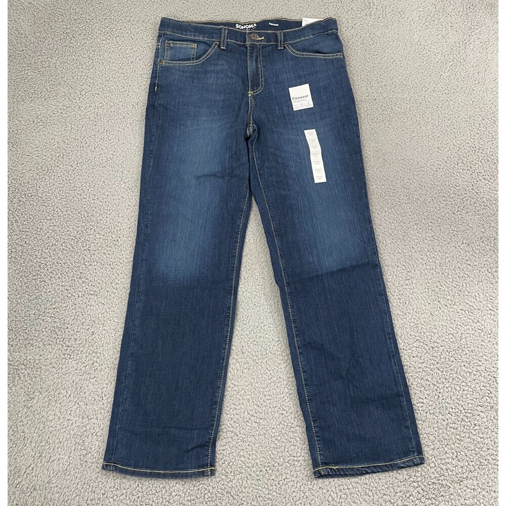 Sonoma Straight Jeans Girls 16 Husky Medium Wash Flexwear Denim NWT